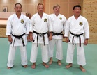 Sensei Toshiro Fujioka 8. dan, Jouni Hirsimäki, Kari Kotilainen ja sensei Masataka Muramatsu 9. dan