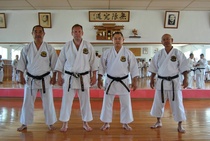 Murcia kesäkuu 2017
Senseit Toshiro Fujioka 8. dan, Jouni Hirsimäki 5. dan, Ryoichi Onaga 9. dan ja Shigeru Uehara 8. dan